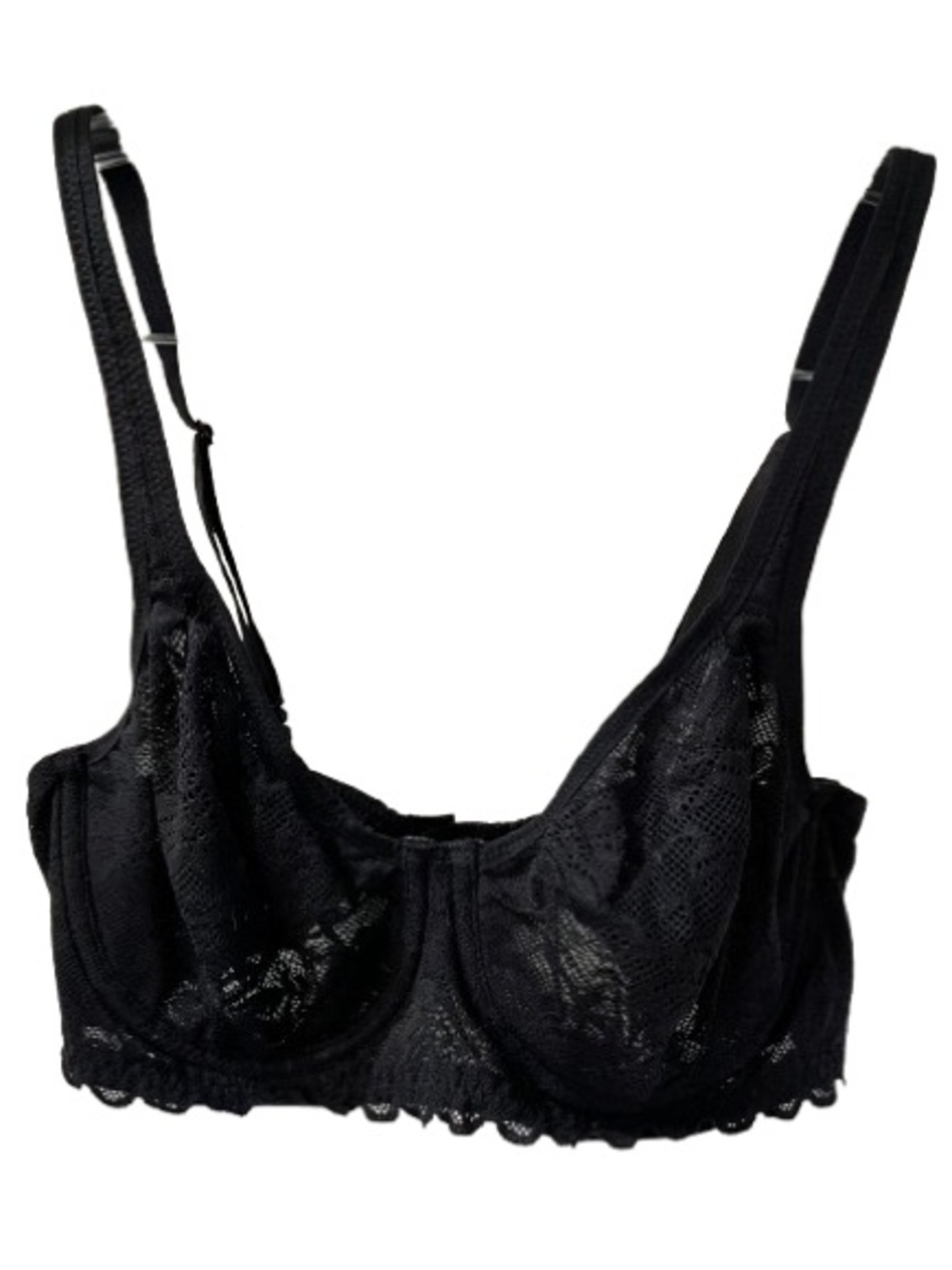 Wacoal Black Lace Underwire Unlined Bra, size 32D